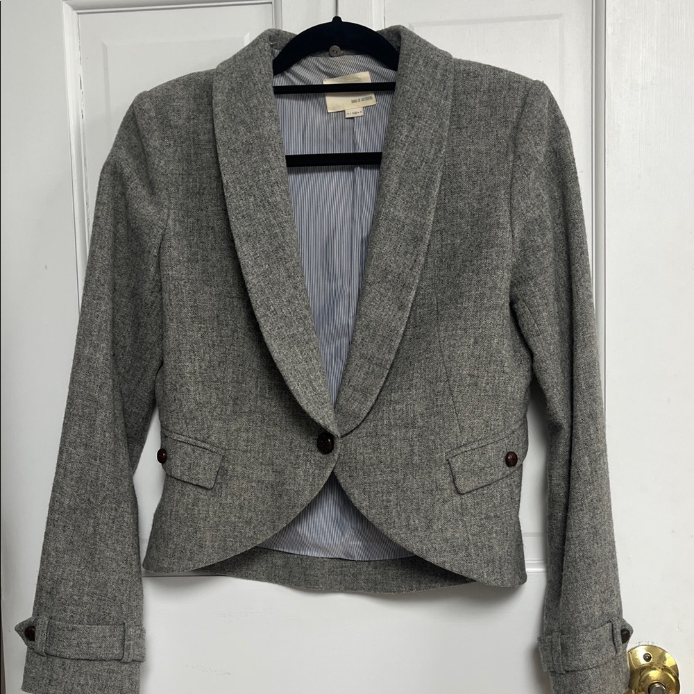 Band Of Outsiders Charcoal Women's Blazer (Missing Faux Fur Collar). Size 3. - Picture 3 of 9